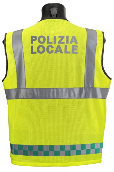CORPETTO POLIZIA LOCALE LOMBARDIA  2019 VELCRO CENTRALE MULTITASCHE 100% POLIESTERE GIALLO