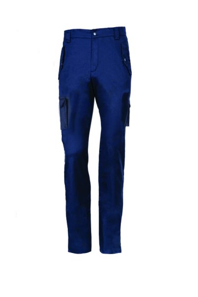 Pantalone URBAN 6 tasche twill 33% cotone 40% poliestere 27% elastan estivo 205 GSM blu