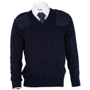 PULLOVER A “V” COLORE BLU